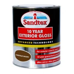 Sandtex Front Door Gloss Paint, 750ml, Chestnut Brown