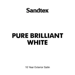 Sandtex® Exterior 10 Year Satin Paint Pure Brilliant White - 750ml -Sandtex Store 12804805 3064870255916097
