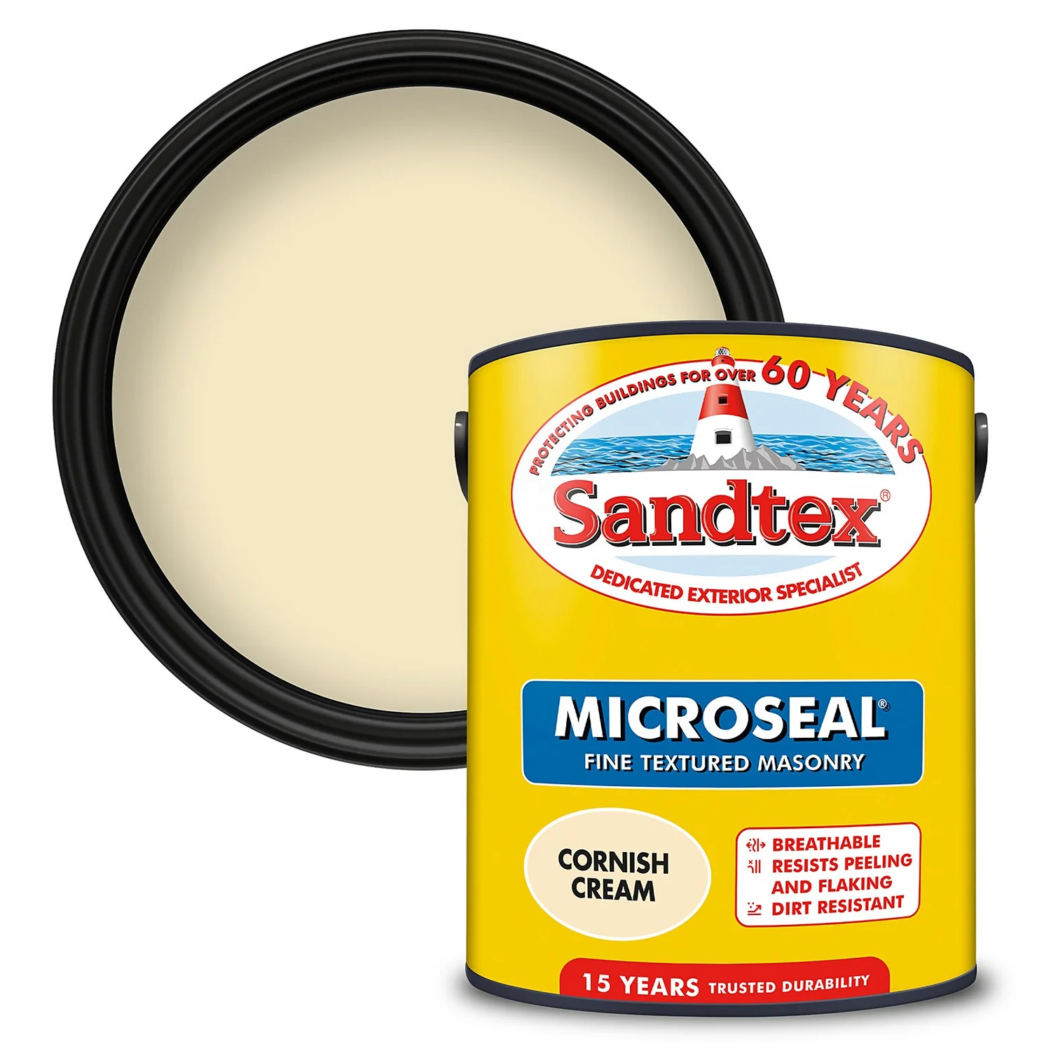 Sandtex® Textured Masonry Paint Cornish Cream - 5L 3 Sandtex® Textured Masonry Paint Cornish Cream - 5L