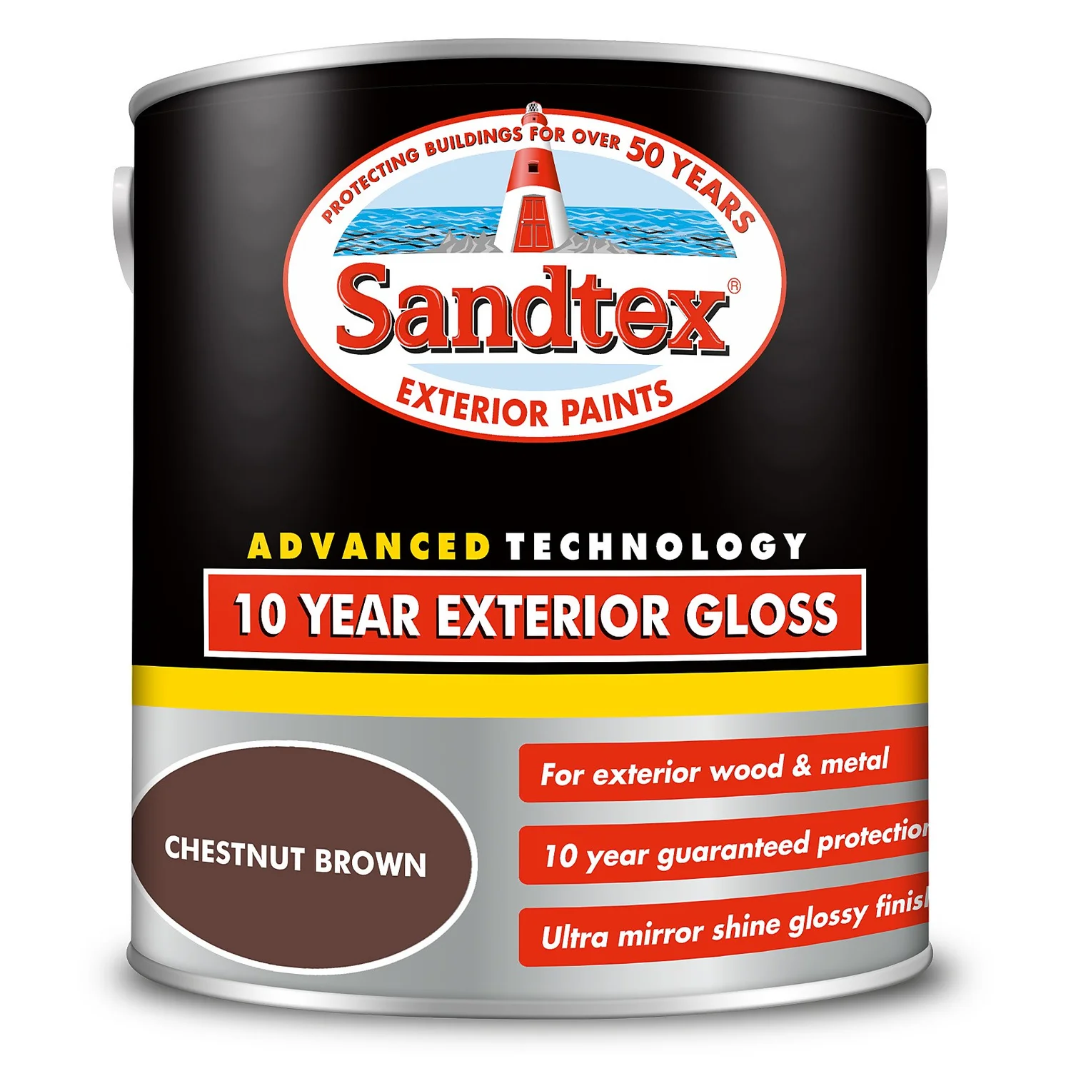 Sandtex® Exterior 10 Year Gloss Paint Chestnut Brown - 2.5L 9 Sandtex® Exterior 10 Year Gloss Paint Chestnut Brown - 2.5L - Image 7