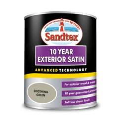 Sandtex® Exterior 10 Year Satin Paint Soothing Green - 750ml -Sandtex Store 12809797 1824871561350401