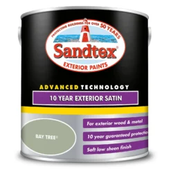 Sandtex® Exterior 10 Year Satin Paint Bay Tree - 2.5L -Sandtex Store 12809798 1944871561325498