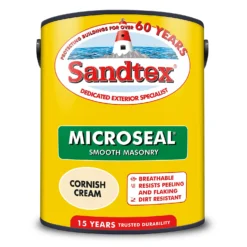 Sandtex® Ultra Smooth Masonry Paint Cornish Cream - 5L -Sandtex Store 12810395 5474871047160739
