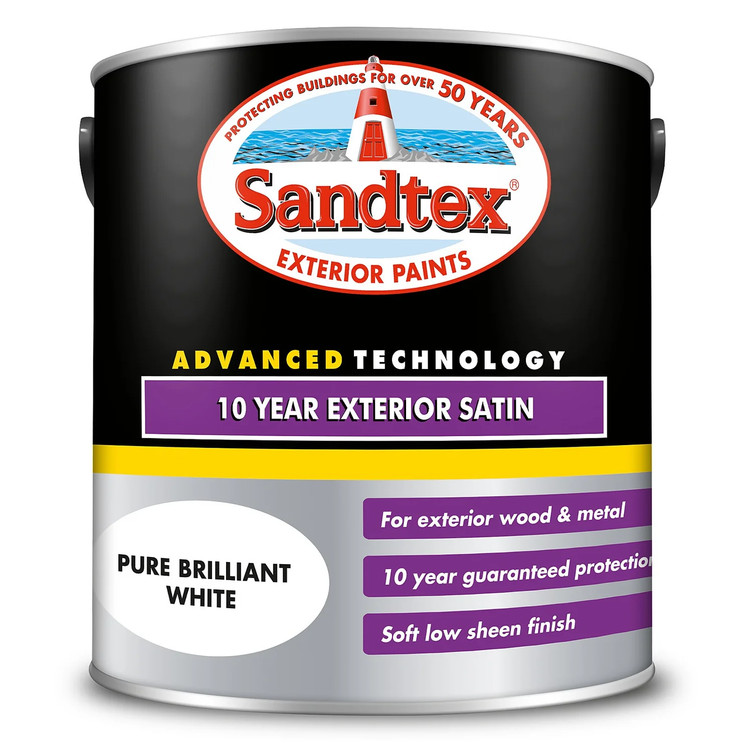 Sandtex® Exterior 10 Year Satin Paint Pure Brilliant White - 2.5L 9 Sandtex® Exterior 10 Year Satin Paint Pure Brilliant White - 2.5L - Image 7