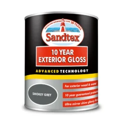 Sandtex® Exterior 10 Year Gloss Paint Smokey Grey - 750ml -Sandtex Store 12811149 1124871047102434