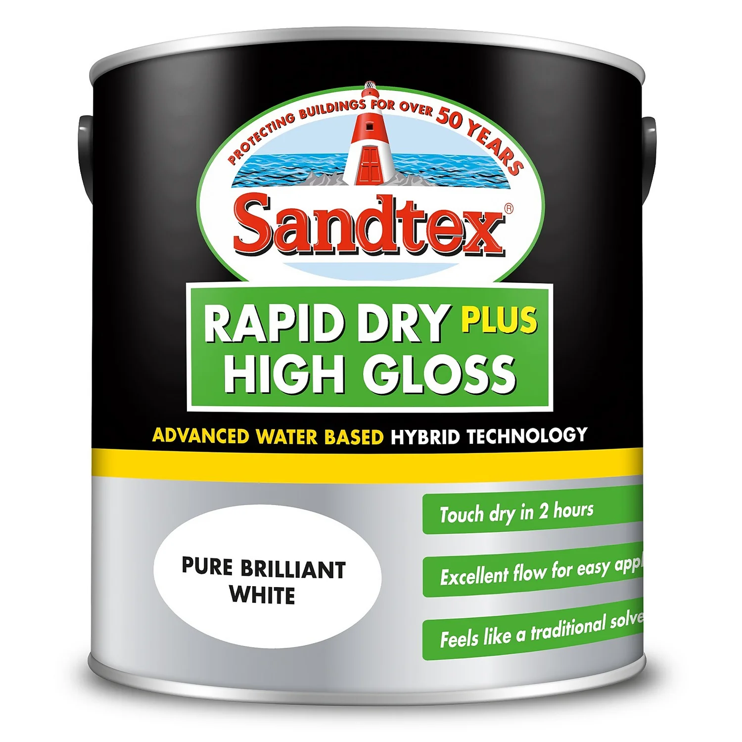Sandtex® Rapid Dry Gloss Paint Pure Brilliant White - 2.5L 9 Sandtex® Rapid Dry Gloss Paint Pure Brilliant White - 2.5L - Image 7