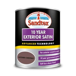 Sandtex® Exterior 10 Year Satin Paint Autumn Chestnut - 750ml -Sandtex Store 12813370 6264871566049364