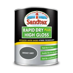 Sandtex® Rapid Dry Gloss Paint Smoky Grey - 750ml -Sandtex Store 12813372 1904951367110458