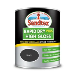 Sandtex® Rapid Dry Gloss Paint Black - 750ml -Sandtex Store 12813505 1504951367086350