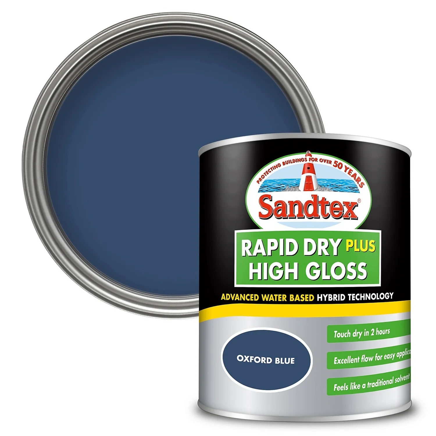 Sandtex® Rapid Dry Gloss Paint Oxford Blue - 750ml 3 Sandtex® Rapid Dry Gloss Paint Oxford Blue - 750ml