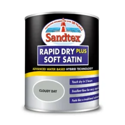 Sandtex® Rapid Dry Satin Paint Cloudy Day - 750ml -Sandtex Store 12813512 1804951367642871