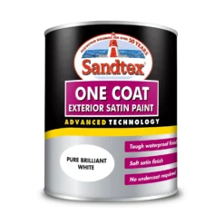 Sandtex® Exterior One Coat Satin Paint Pure Brilliant White - 750ml 16 Sandtex® Exterior One Coat Satin Paint Pure Brilliant White - 750ml -Sandtex Store 12813670 1954871813341149