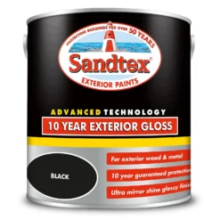 Sandtex® Exterior 10 Year Gloss Paint Charcoal Black - 2.5L -Sandtex Store 12837857 7834872087680370