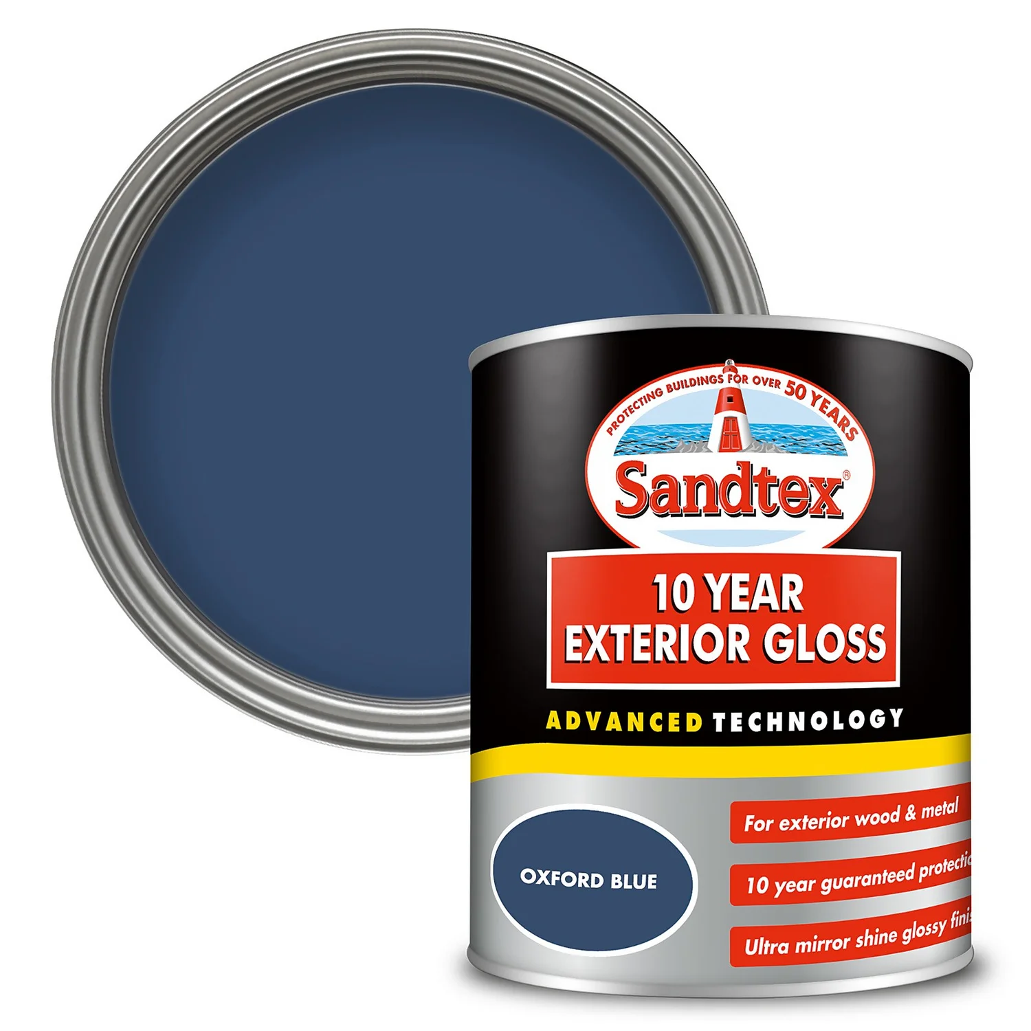 Sandtex® Exterior 10 Year Gloss Paint Oxford Blue - 750ml 3 Sandtex® Exterior 10 Year Gloss Paint Oxford Blue - 750ml