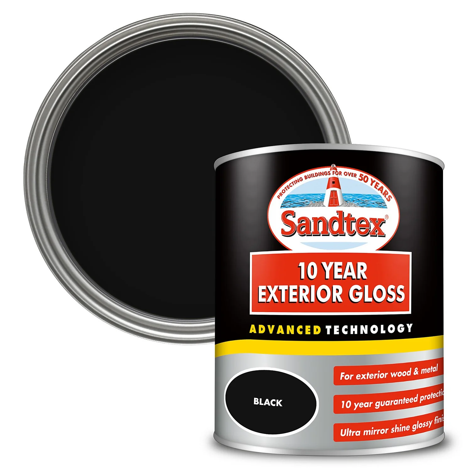 Sandtex® Exterior 10 Year Gloss Paint Charcoal Black - 750ml 3 Sandtex® Exterior 10 Year Gloss Paint Charcoal Black - 750ml