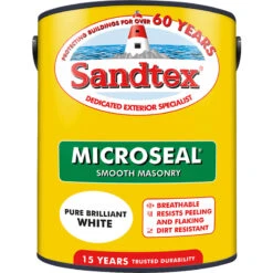 Sandtex Ultra Smooth Masonry Paint 5L Pure Brilliant White