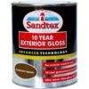 Sandtex 10 Year Exterior Gloss Metal Paint, Wood Paint Brown 0.75L -Sandtex Store Sandtex 10 Year Exterior Gloss Metal Paint Wood Paint Brown 0.75L