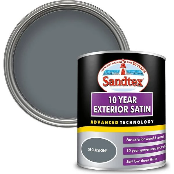 Sandtex 10 Year Exterior Satin Paint Seclusion Metal Paint Grey 3 Sandtex 10 Year Exterior Satin Paint Seclusion Metal Paint Grey