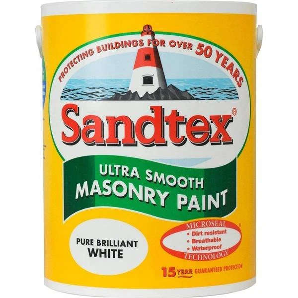Sandtex 5L Smooth Masonry Paint Pure White 3 Sandtex 5L Smooth Masonry Paint Pure White