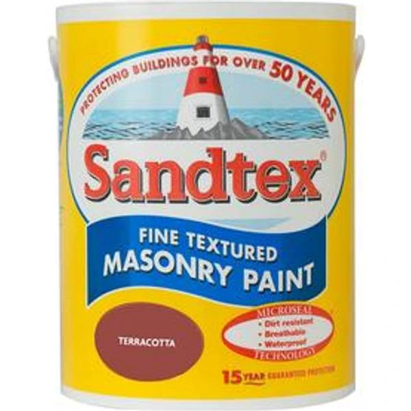 Sandtex Fine Textured Masonry Concrete Paint Terracotta 5L 3 Sandtex Fine Textured Masonry Concrete Paint Terracotta 5L