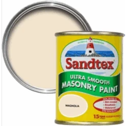 Sandtex Magnolia Masonry Concrete Paint White 1.5L