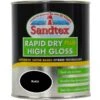 Sandtex Rapid Dry Plus High Gloss Metal Paint, Wood Paint Black 0.75L -Sandtex Store Sandtex Rapid Dry Plus High Gloss Metal Paint Wood Paint Black 0.75L