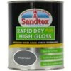 Sandtex Rapid Dry Plus High Gloss Metal Paint, Wood Paint Grey 0.75L -Sandtex Store Sandtex Rapid Dry Plus High Gloss Metal Paint Wood Paint Grey 0.75L