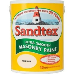 Sandtex Ultra Smooth Masonry Concrete Paint Magnolia 5L