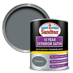 Sandtex 10 Year Seclusion Satinwood Exterior Metal & Wood Paint, 2.5L