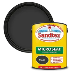 Sandtex Ultra Smooth Black Masonry Paint, 5L