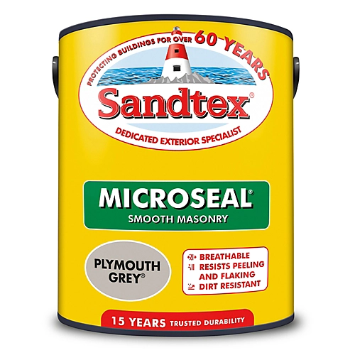 Sandtex Ultra Smooth Plymouth Grey Masonry Paint, 5L 4 Sandtex Ultra Smooth Plymouth Grey Masonry Paint, 5L - Image 2